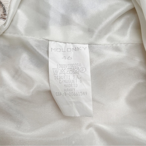 Vintage Dress Floral Midi Y2K White Ruffle - Picture 6 of 7